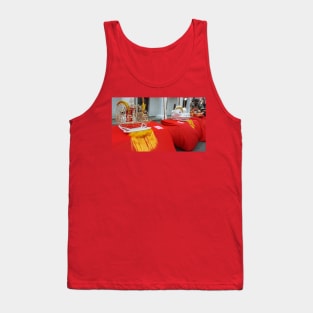 Unfinished grid Chinese Dragon masks Tank Top